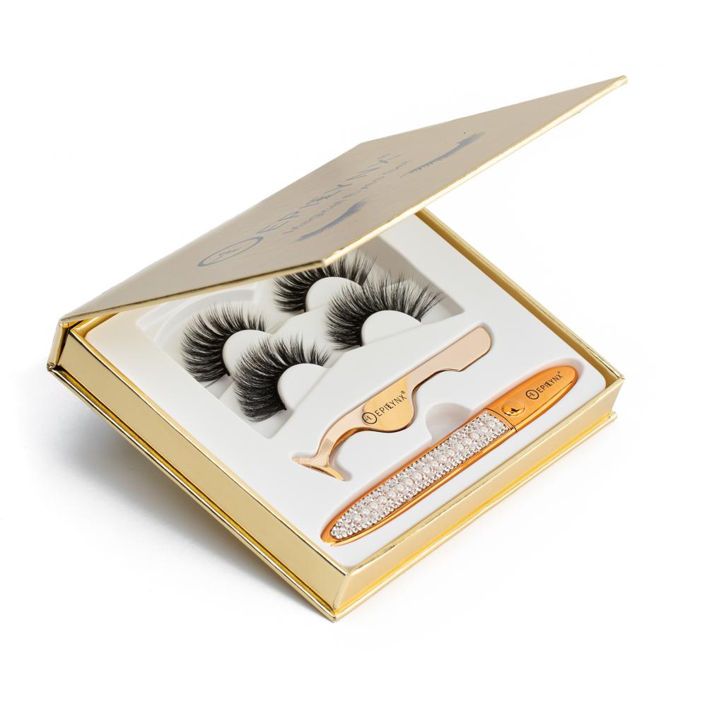 False Eyelashes - No Glue Black Eyeliner and Lashes Kit