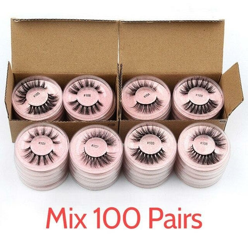 Lashes 4/50/100 pcs eyelashes bulk 3D mink lashes Natural False