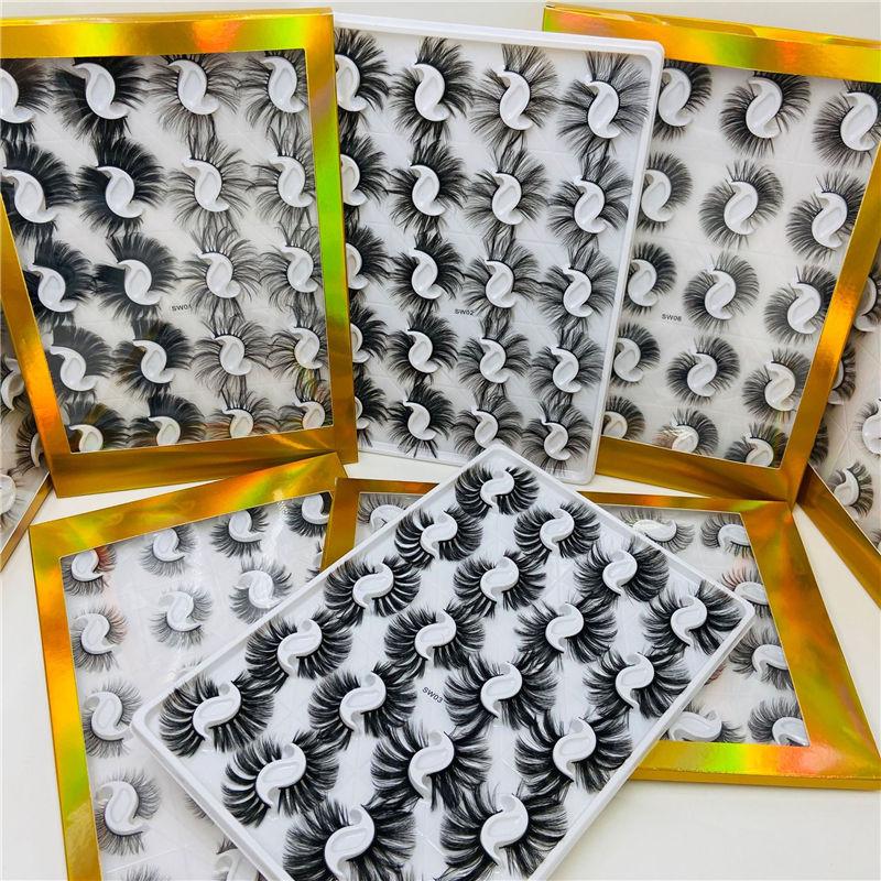 20 Pairs 25mm Mixed Styles 3D Mink Lashes Natural False Eyelashes