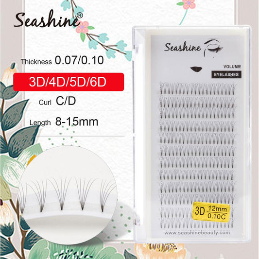 Seashine Lashes Premade Volume Fans Short Stem 3D Faux Mink Lash